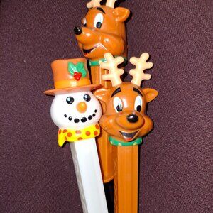 Pez Dispensers- Brr-Snowman Yellow Scarf and Reindeers